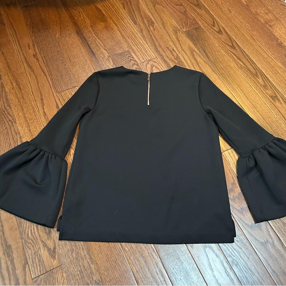 Ted Baker Elegant Black Top with Flared Sleeves - Picture 2 of 10
